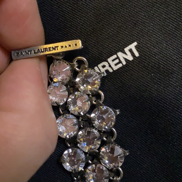 Saint Laurent Linked toggle bracelet with metal crystal - Picture 3 of 7